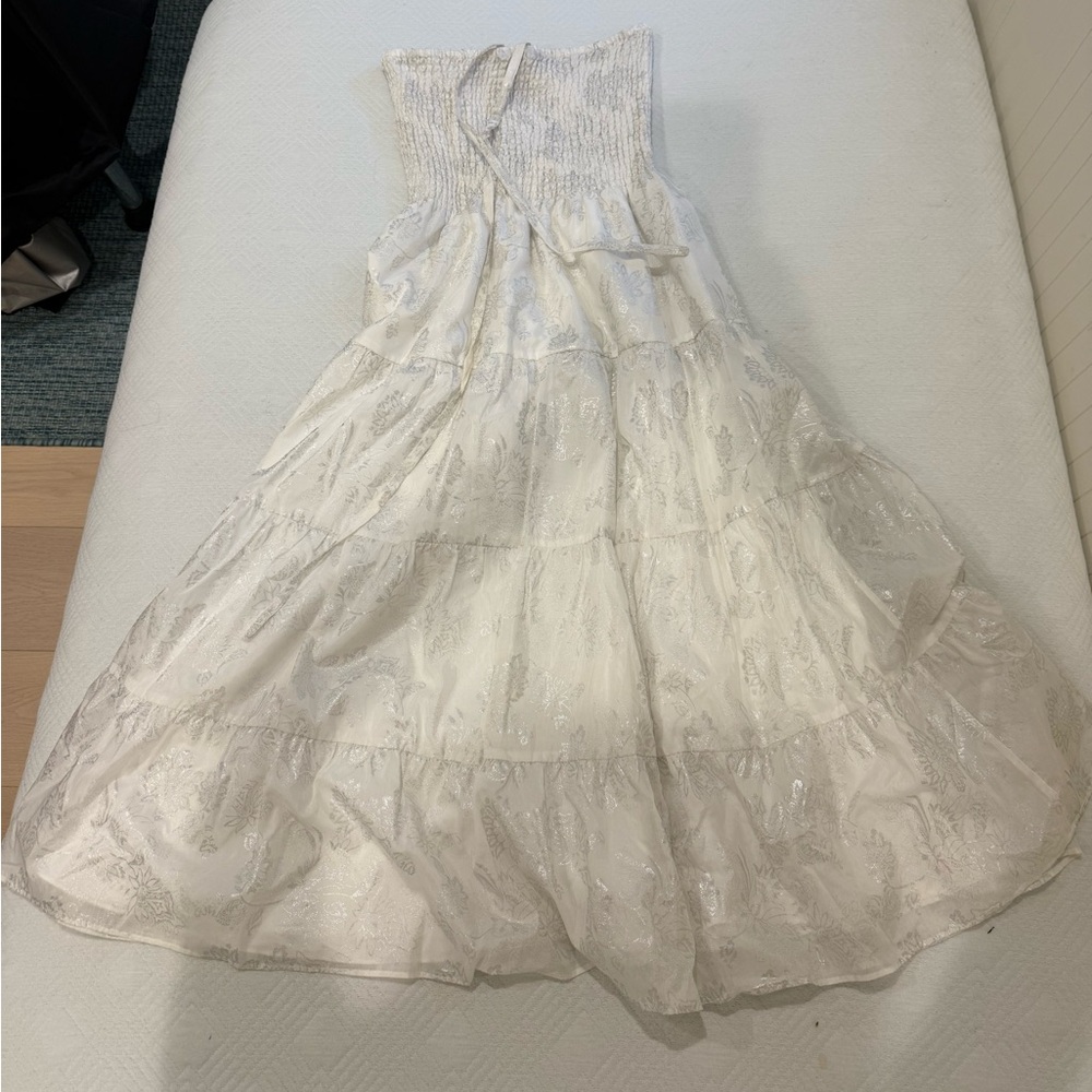 White House Black Market White Textured Dress